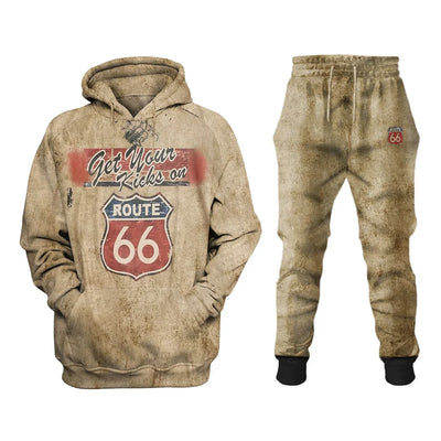 Vintage Route 66 Sweatshirt Set