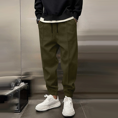 Solid Plush Loose Elastic Waist Casual Sports Pants
