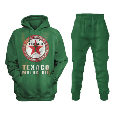 Texaco Retro Casual Engine Oil Print Sweatshirt Set
