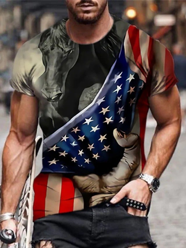 T-Shirt 3D Print Short Sleeve Casual Tops