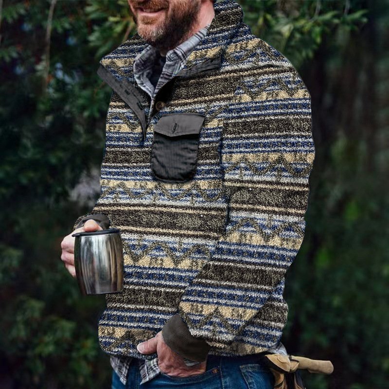 Plaid Vintage Print Pullover