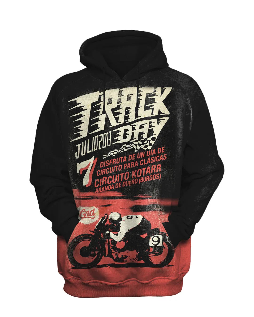 Track Day  Retro Car Print Sweatshirt Set