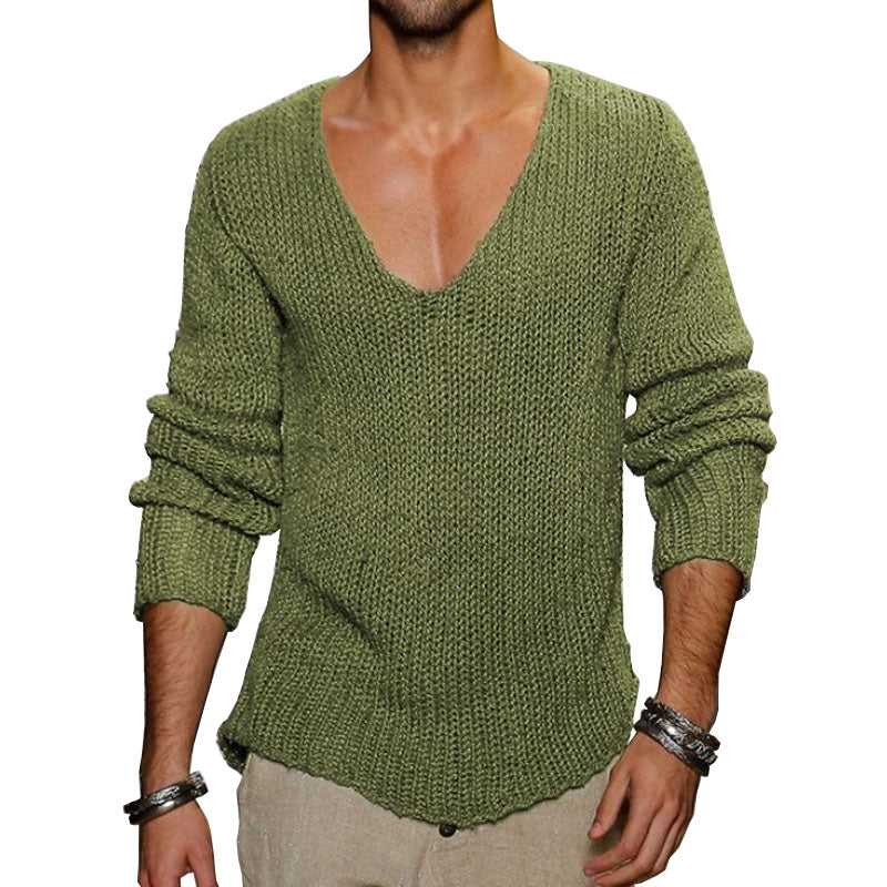 V-Neck Knit Pullover Sweater