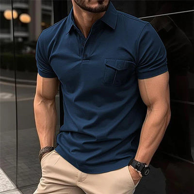 Casual Slim Lapel Short Sleeve Polo Shirt
