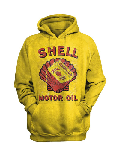 Shell Retro Casual Engine Oil Print Sweatshirt Set