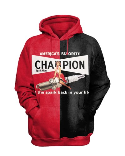 Spark Plug Retro Casual Sweatshirt Set