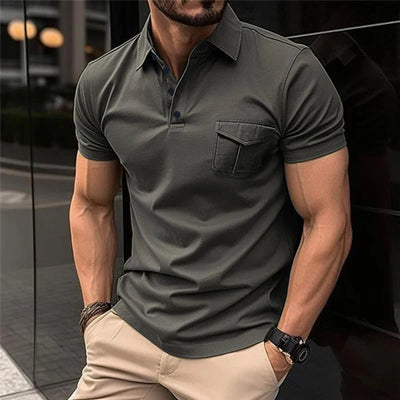 Casual Slim Lapel Short Sleeve Polo Shirt