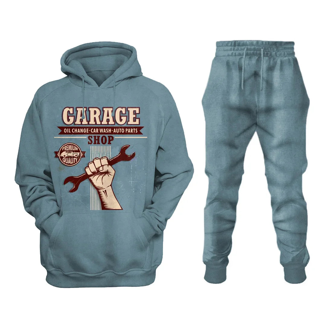 Garage  Retro Spark Plug Sweatshirt Set