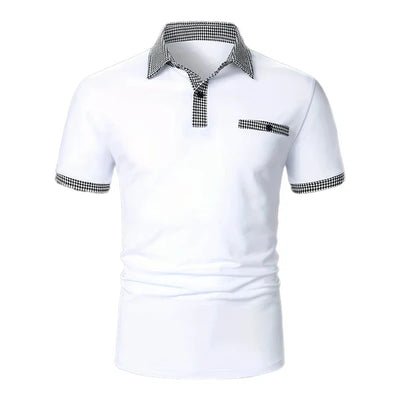 Button Down Colorblock Sports Short Sleeve Polo Shirt