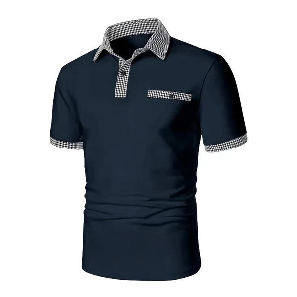 Button Down Colorblock Sports Short Sleeve Polo Shirt