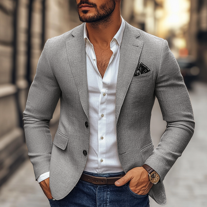 Fashion Notch Lapel Two Buttons Casual Blazer