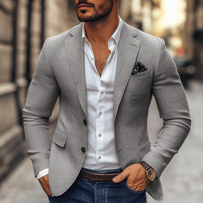 Fashion Notch Lapel Two Buttons Casual Blazer
