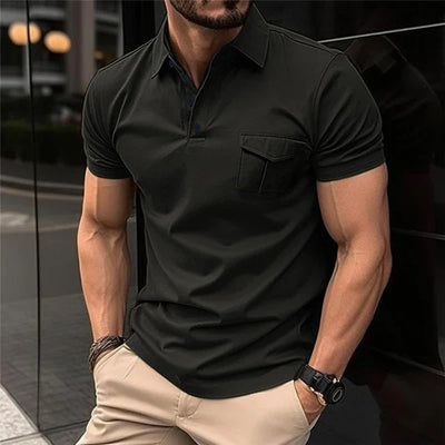 Casual Slim Lapel Short Sleeve Polo Shirt