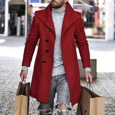 Breasted Lapel Winter Woolen Coat
