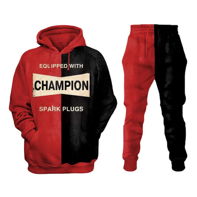 Retro Casual Long-Sleeved Sweatshirt Set