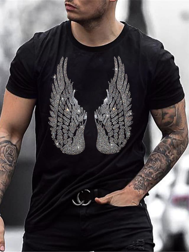 Stylish Casual Black Rhinestone T-Shirt