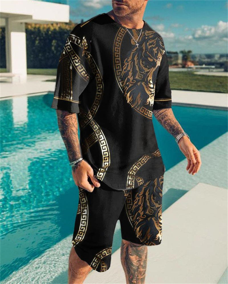 Oversized  T-Shirt & Shorts Set Luxury Tiger