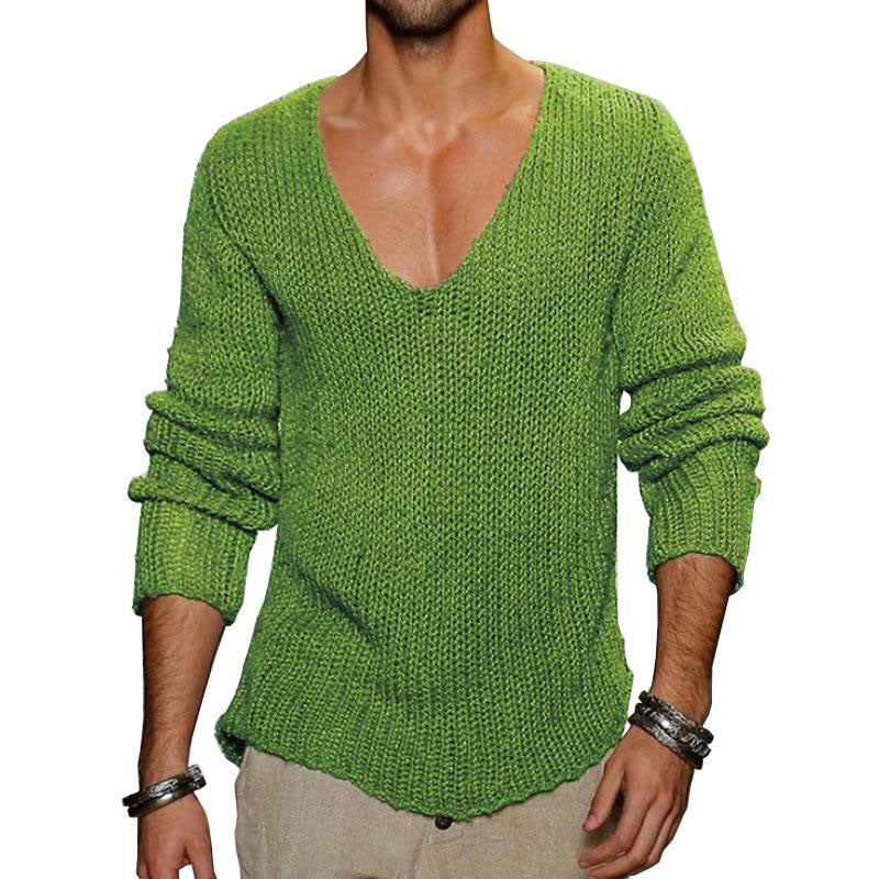 V-Neck Knit Pullover Sweater