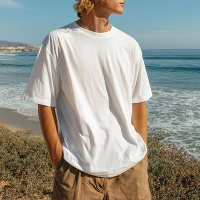 Oversize White T-Shirt For Summer Beach Style
