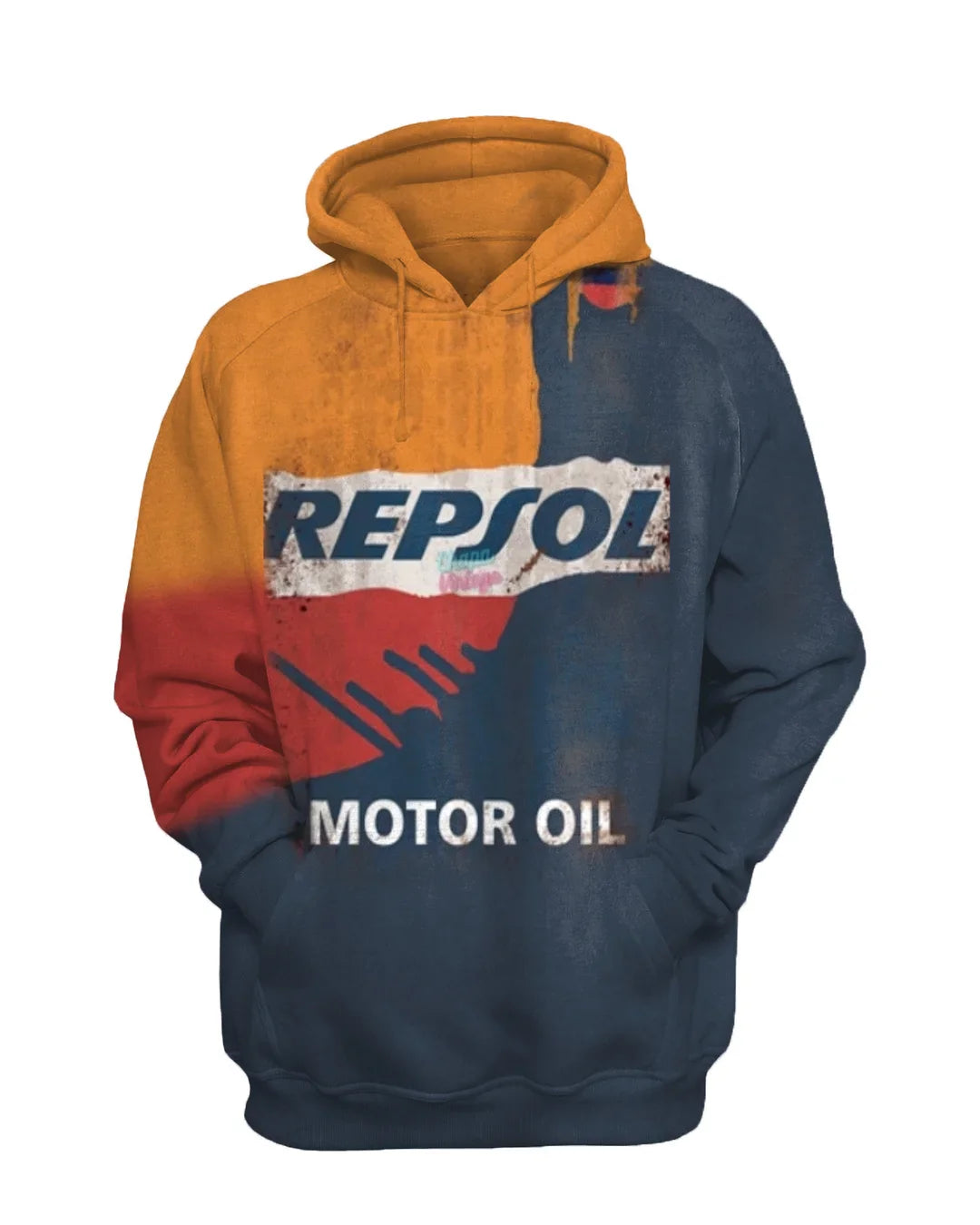 Repsol Retro Engine Oil Rust Plate Print Sweatshirt Set