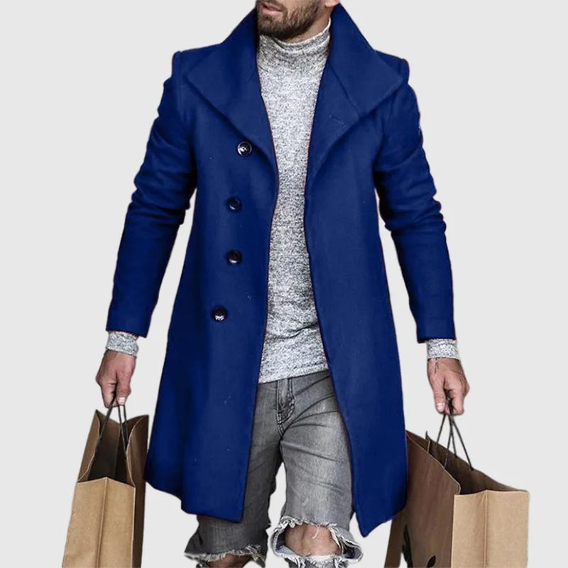 Breasted Lapel Winter Woolen Coat