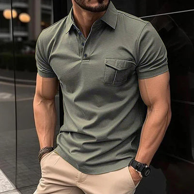 Casual Slim Lapel Short Sleeve Polo Shirt