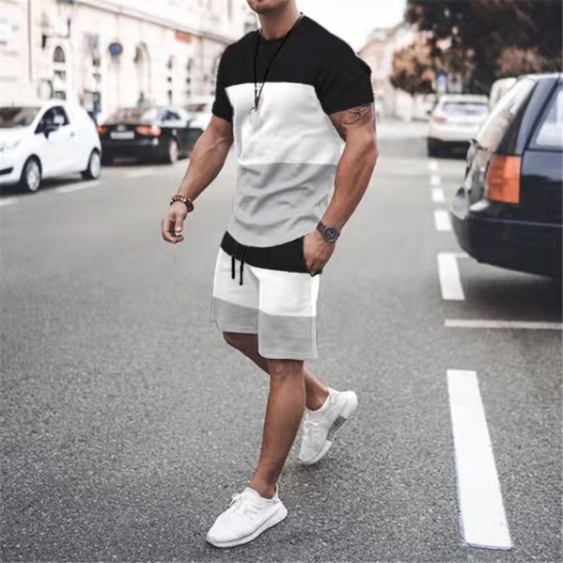 White Grey Black Hawaiian Suit  Tracksuit