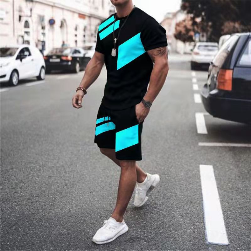 Black Light Blue Hawaiian Suit  Tracksuit