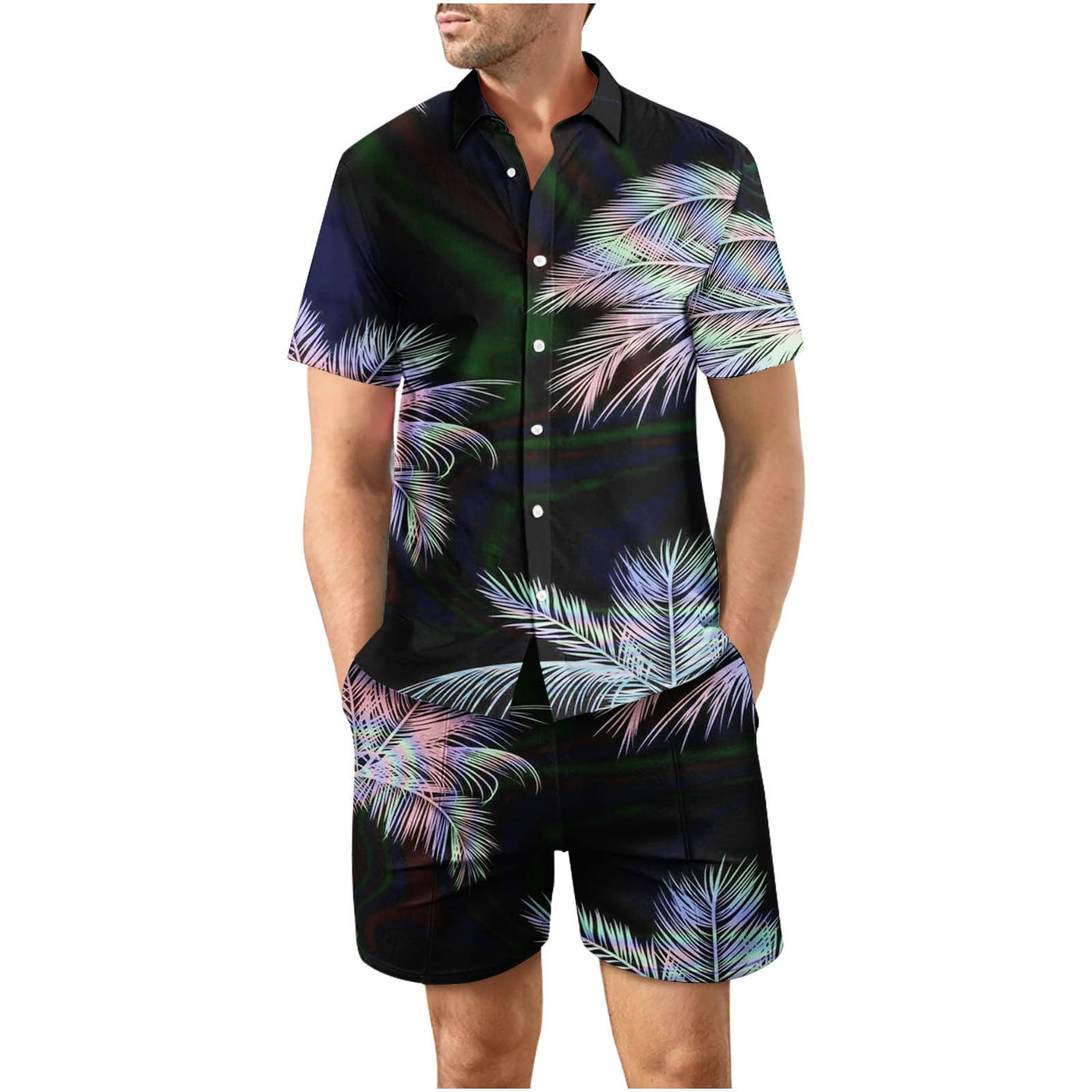 Tropical Sunset 30 Button Up Short Sleeve and Shorts Loose  Set