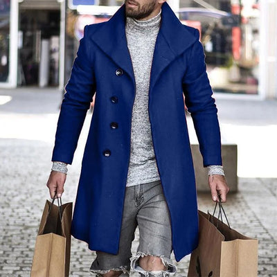 Breasted Lapel Winter Woolen Coat