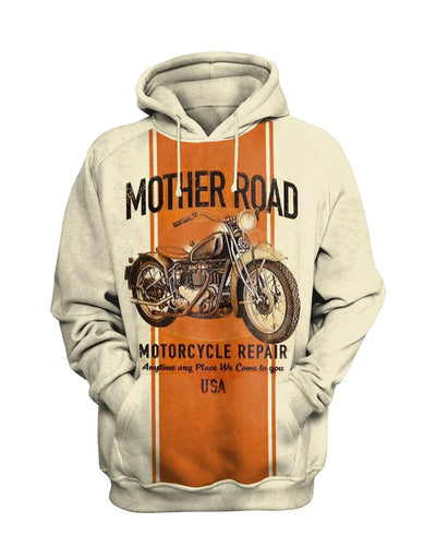 Mens Retro Motorcycle Riding Sweatshirt Set