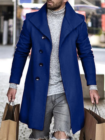 Breasted Lapel Winter Woolen Coat
