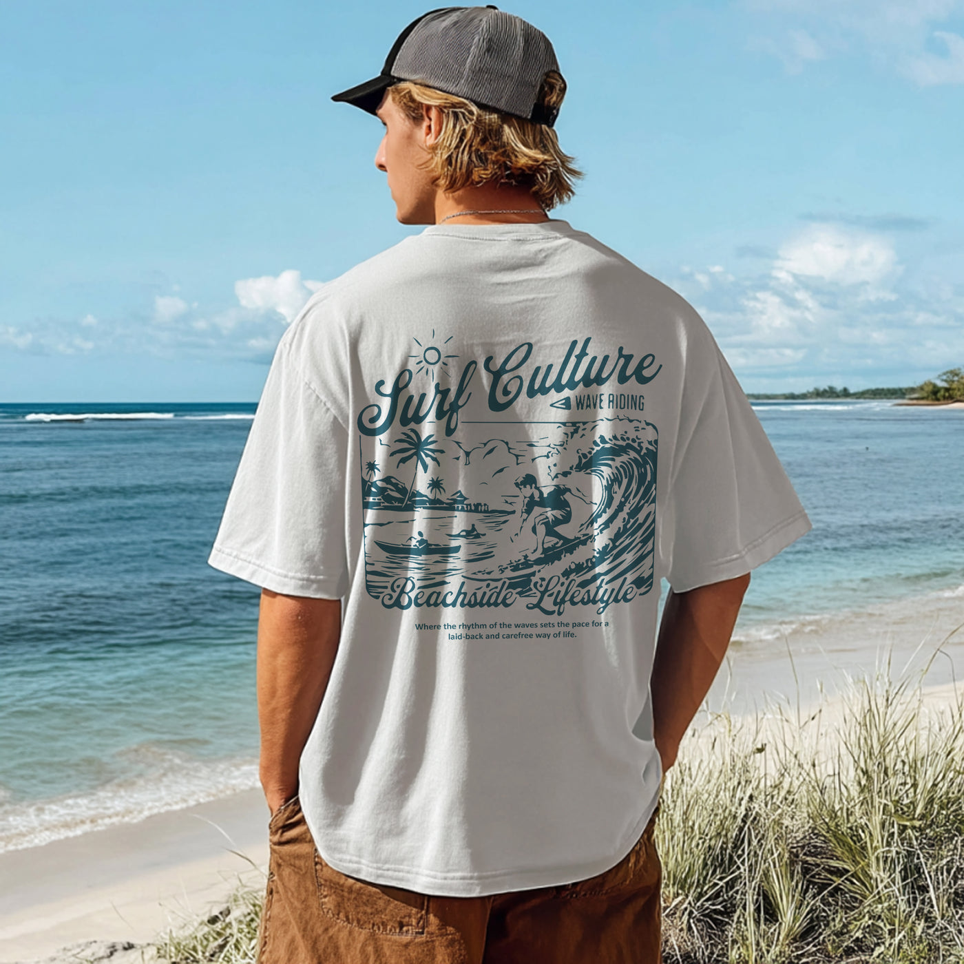 Oversize White T-Shirt For Summer Beach Style