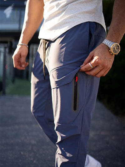 Stay Cool High Rib Cargo Jogger Athletic Stretch Pants
