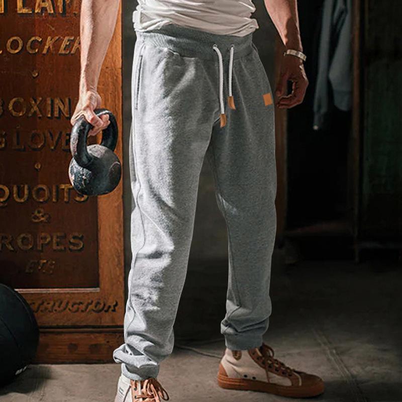 Loose Drawstring Solid Color Sports Pants