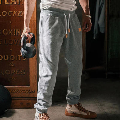 Loose Drawstring Solid Color Sports Pants