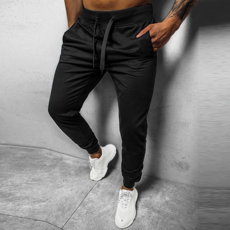 Casual Solid Color Elastic Waist Loose Sports Pants