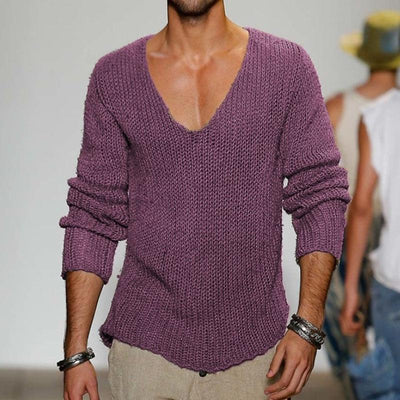 V-Neck Knit Pullover Sweater