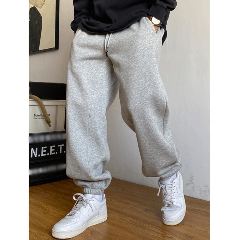 Casual Solid Color Loose Drawstring Sweatpants