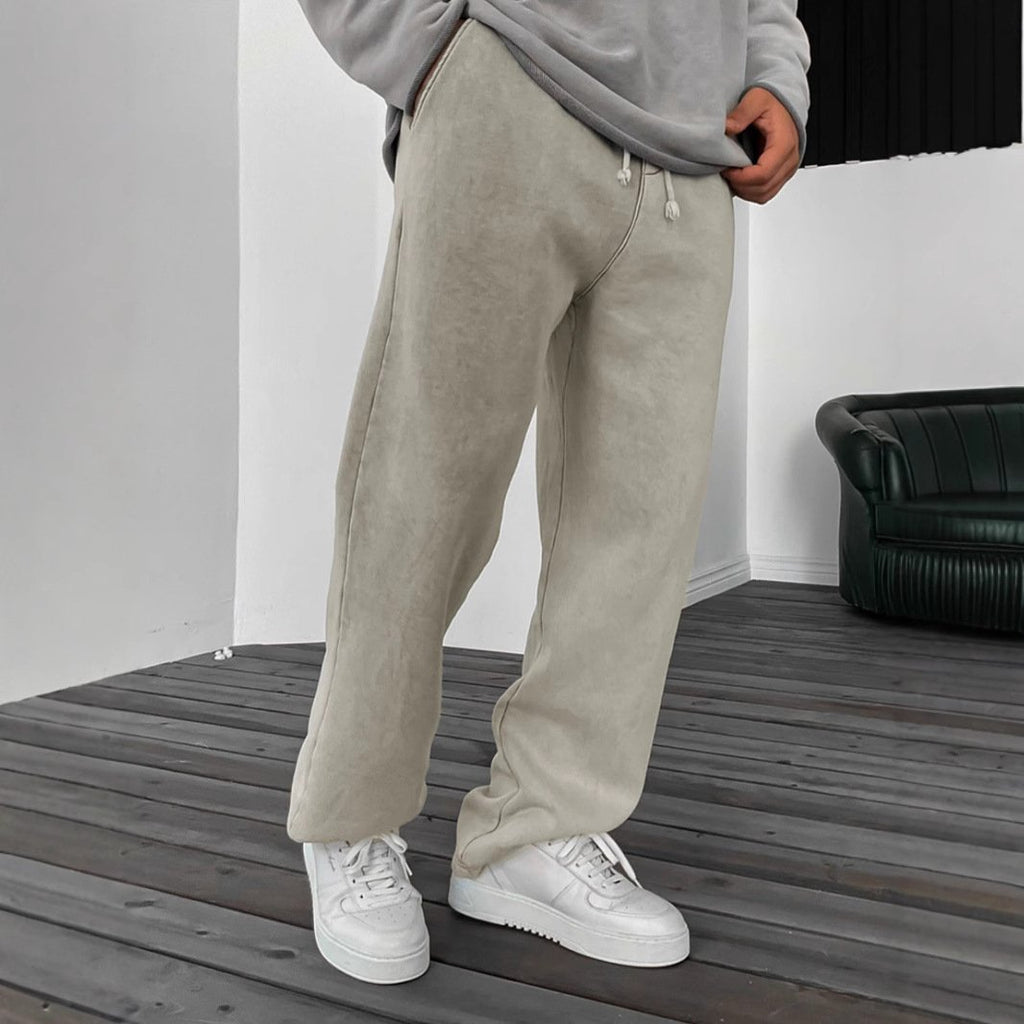 Solid Color Loose Elastic Waist Sports Pants