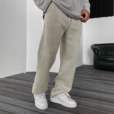 Solid Color Loose Elastic Waist Sports Pants