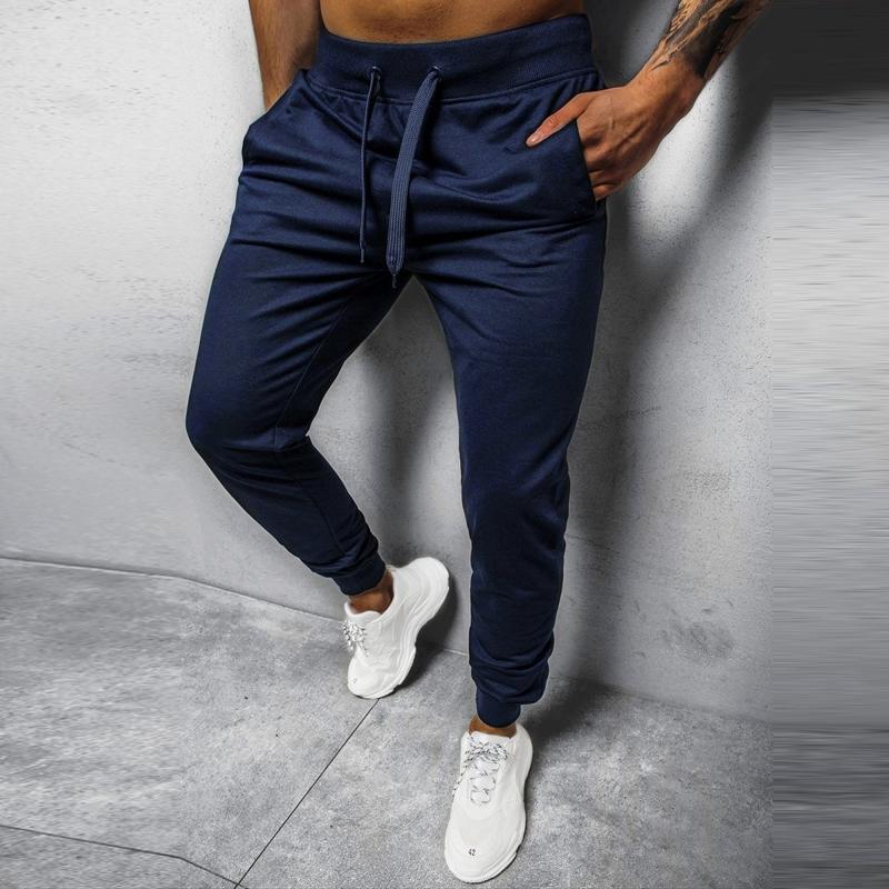 Casual Solid Color Elastic Waist Loose Sports Pants