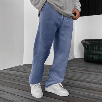 Solid Color Loose Elastic Waist Sports Pants