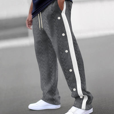 Textured Jacquard Trousers Loose Sweatpants