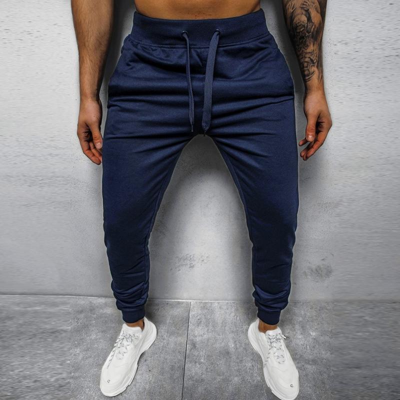 Casual Solid Color Elastic Waist Loose Sports Pants