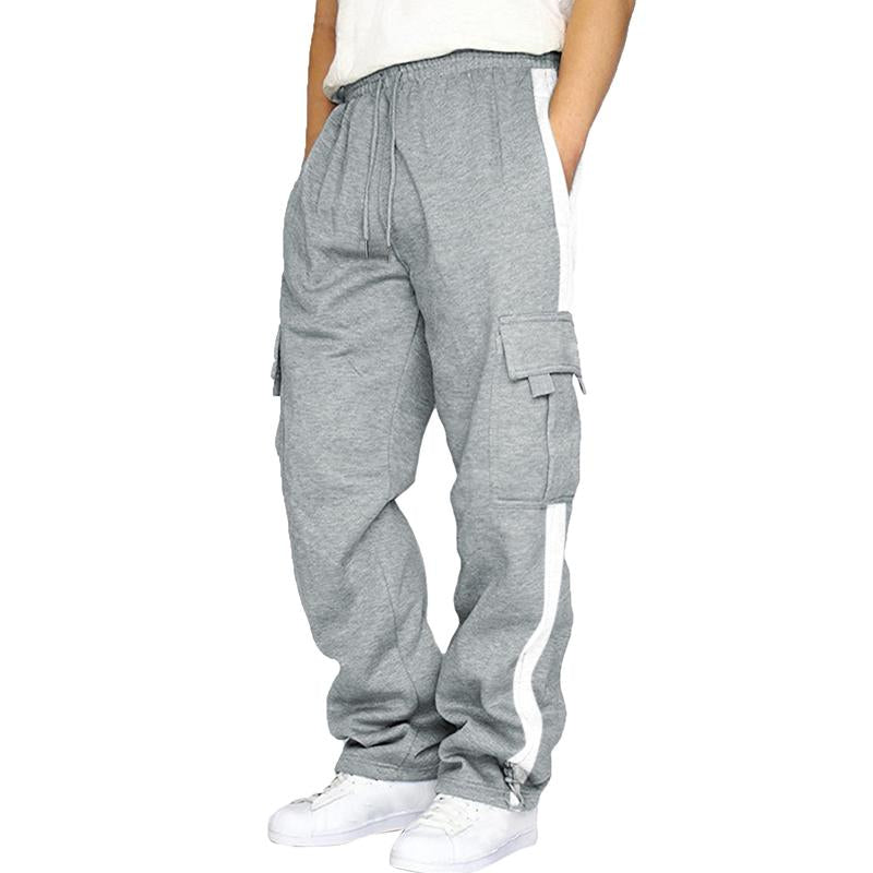 Outdoor Spliced Casual Sports Straight Pants