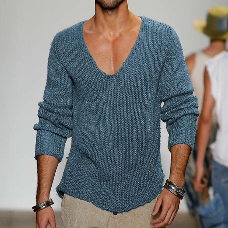 V-Neck Knit Pullover Sweater
