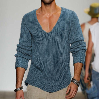 V-Neck Knit Pullover Sweater
