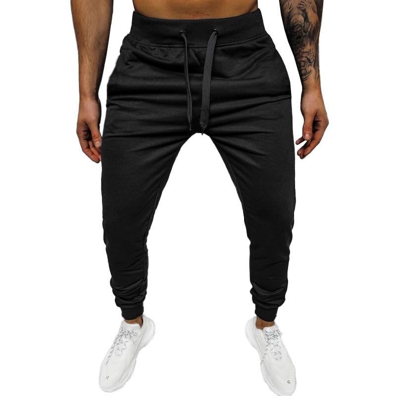 Casual Solid Color Elastic Waist Loose Sports Pants