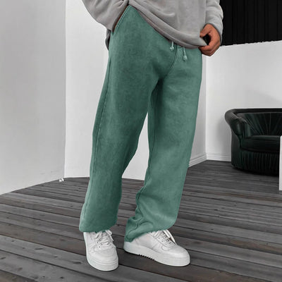 Solid Color Loose Elastic Waist Sports Pants
